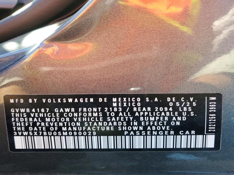 Продаж на аукціоні авто 2025 Volkswagen Jetta, vin: 3VW5X7BU0SM090029, номер лоту: 79815835