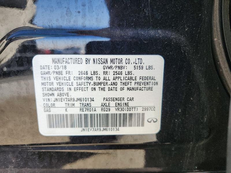 Aukcja sprzedaży 2018 Infiniti Q50, vin: JN1EV7AR9JM610134, numer aukcji: 47597496