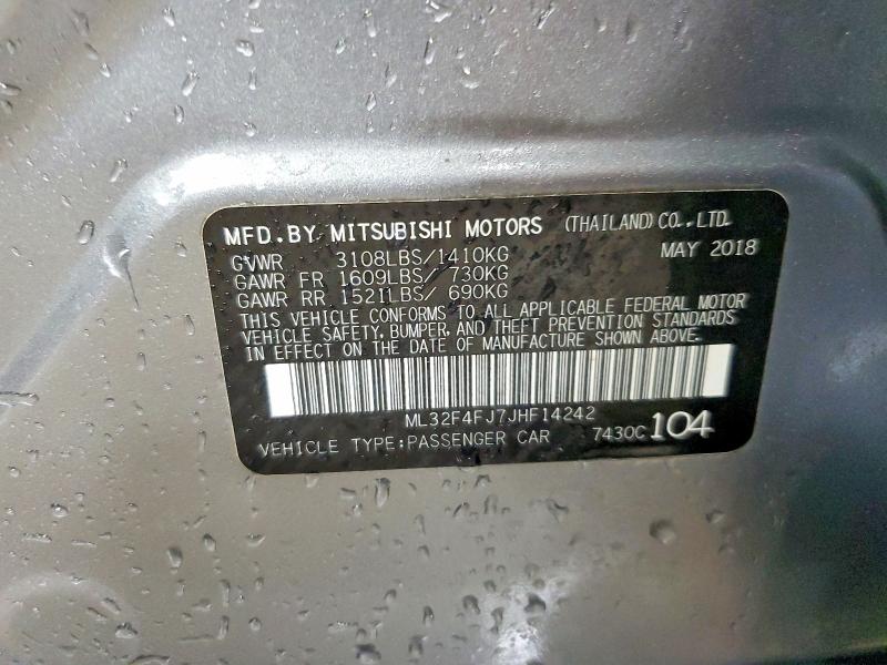 Продаж на аукціоні авто 2018 Mitsubishi Mirage, vin: ML32F4FJ7JHF14242, номер лоту: 46092926