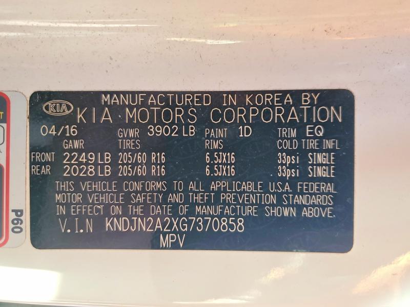 Aukcja sprzedaży 2016 Kia Soul, vin: KNDJN2A2XG7370858, numer aukcji: 41598076