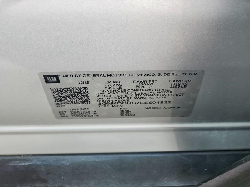 Aukcja sprzedaży 2020 Chevrolet Blazer, vin: 3GNKBCRS7LS604822, numer aukcji: 47955666