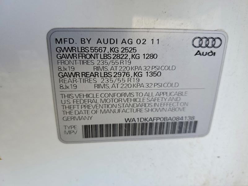 Продаж на аукціоні авто 2011 Audi Q5, vin: WA1DKAFP0BA084138, номер лоту: 47644406