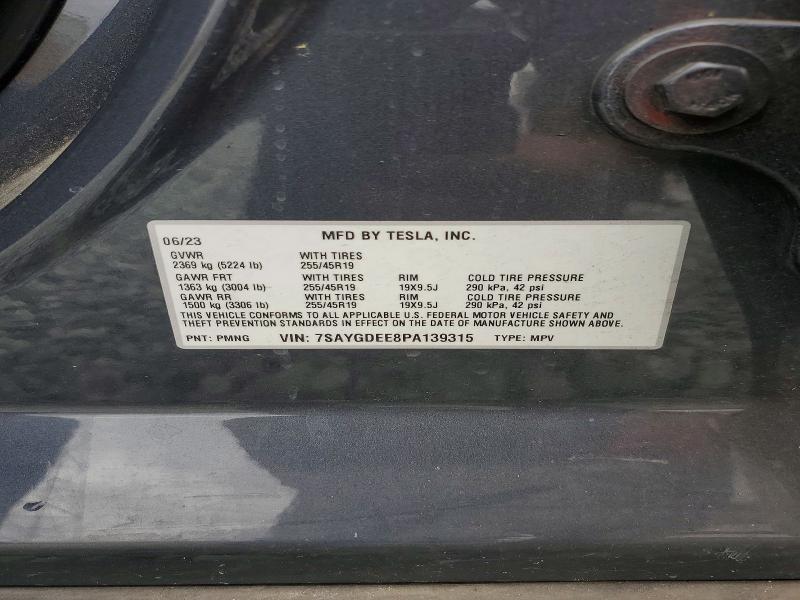Продажа на аукционе авто 2023 Tesla Model Y, vin: 7SAYGDEE8PA139315, номер лота: 46355626