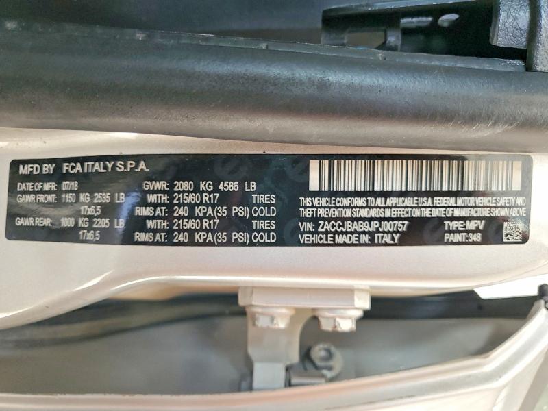 Продажа на аукционе авто 2018 Jeep Renegade, vin: ZACCJBAB9JPJ00757, номер лота: 79676395