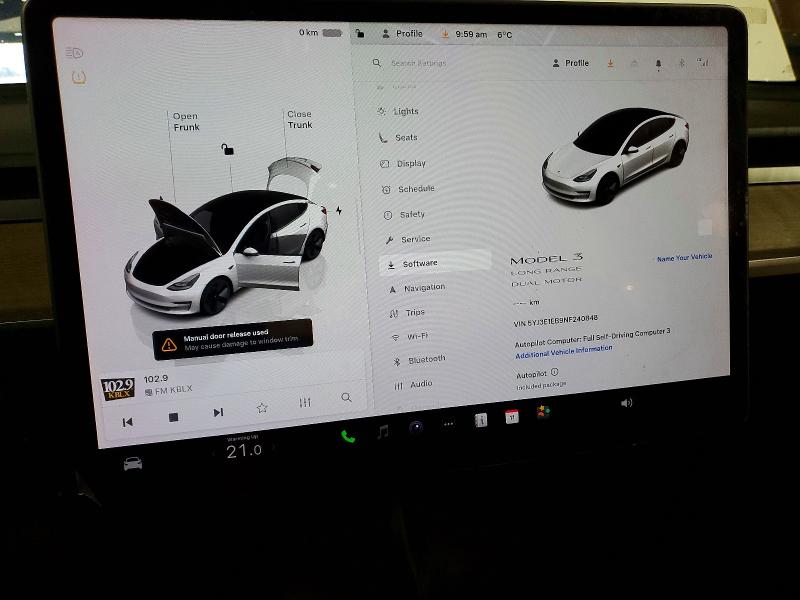 2022 Tesla Model 3 მანქანა იყიდება აუქციონზე, vin: 5YJ3E1EB9NF240848, აუქციონის ნომერი: 77223705