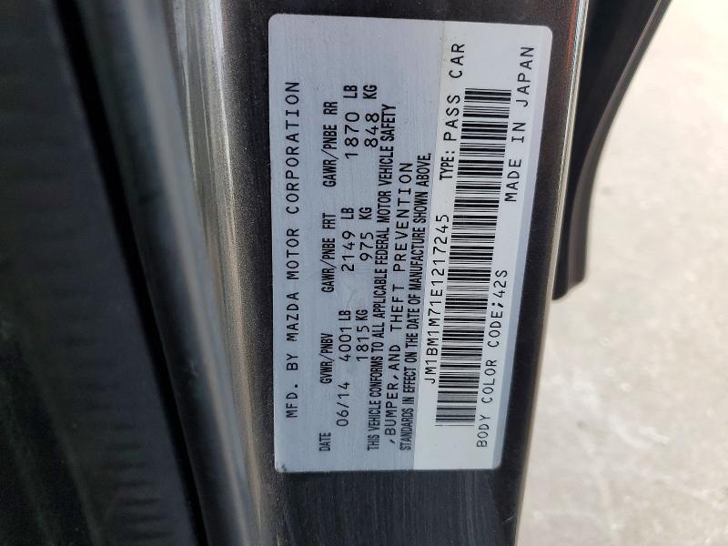 2014 Mazda 3 მანქანა იყიდება აუქციონზე, vin: JM1BM1M71E1217245, აუქციონის ნომერი: 46068996
