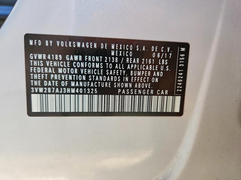 47115986 :رقم المزاد ، 3VW2B7AJ3HM401325 vin ، 2017 Volkswagen Jetta مزاد بيع