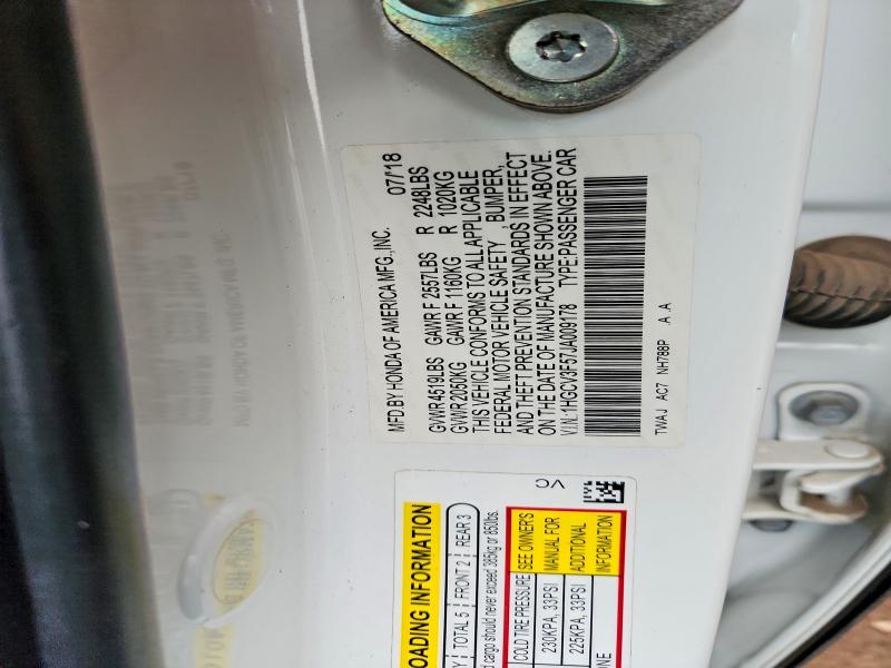 Aukcja sprzedaży 2018 Honda Accord, vin: 1HGCV3F57JA009178, numer aukcji: 48080356