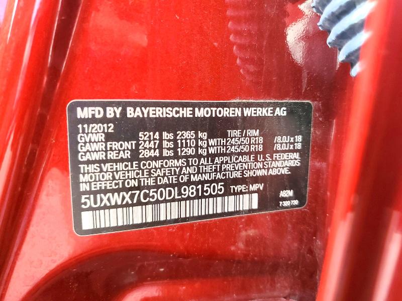 2013 Bmw X3 მანქანა იყიდება აუქციონზე, vin: 5UXWX7C50DL981505, აუქციონის ნომერი: 46755386