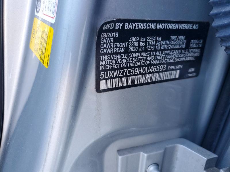 Aukcja sprzedaży 2017 Bmw X3, vin: 5UXWZ7C59H0U46593, numer aukcji: 45704996