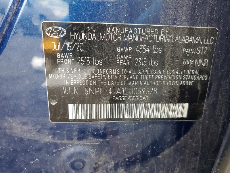 Aukcja sprzedaży 2020 Hyundai Sonata, vin: 5NPEL4JA1LH059528, numer aukcji: 45825606