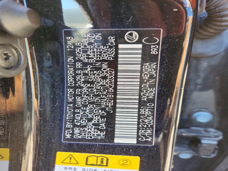 Продажа на аукционе авто 2019 Lexus Es 300h, vin: JTHB21B16K2023027, номер лота: 46697026