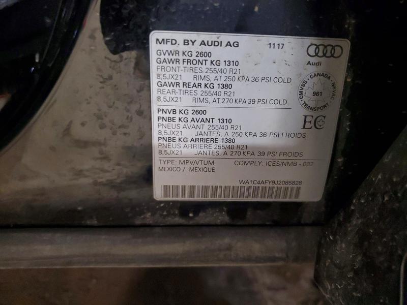45976906 :رقم المزاد ، WA1C4AFY9J2085828 vin ، 2018 Audi Sq5 مزاد بيع