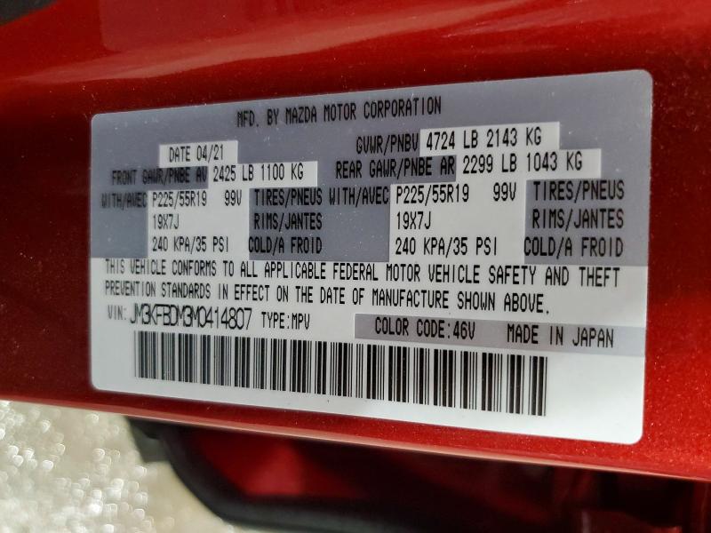 Aukcja sprzedaży 2021 Mazda Cx-5, vin: JM3KFBDM3M0414807, numer aukcji: 47798126