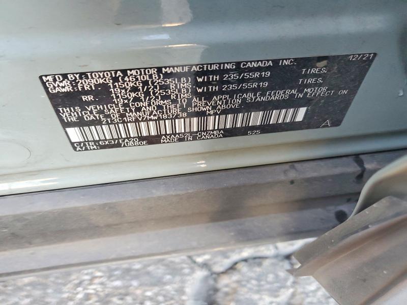 Aukcja sprzedaży 2021 Toyota Rav4, vin: 2T3C1RFV7MW183738, numer aukcji: 79520585