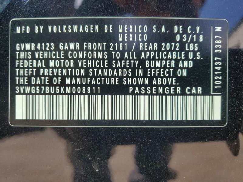 Продаж на аукціоні авто 2019 Volkswagen Jetta, vin: 3VWG57BU5KM008911, номер лоту: 79464715