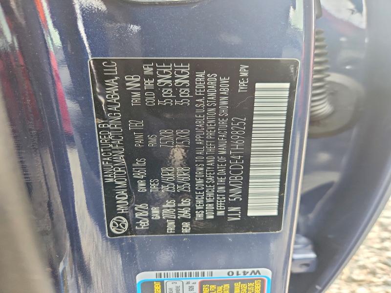 2026 Hyundai Tucson მანქანა იყიდება აუქციონზე, vin: 5NMJBCDE4TH698252, აუქციონის ნომერი: 47463156