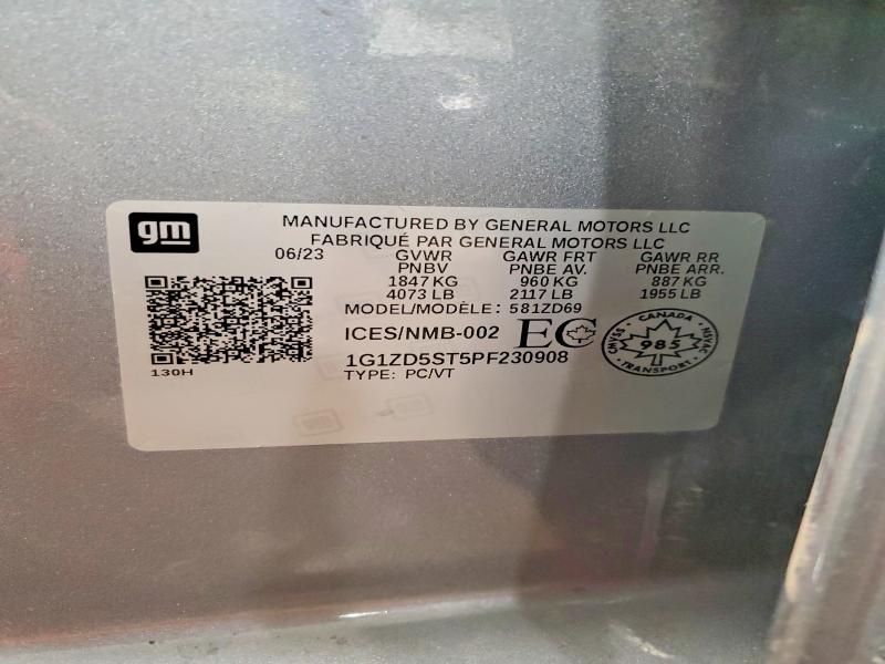 Aukcja sprzedaży 2023 Chevrolet Malibu, vin: 1G1ZD5ST5PF230908, numer aukcji: 47596496