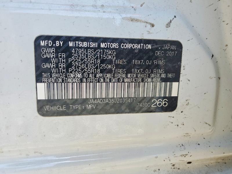 Продаж на аукціоні авто 2018 Mitsubishi Outlander, vin: JA4AD3A35JZ035417, номер лоту: 47090476