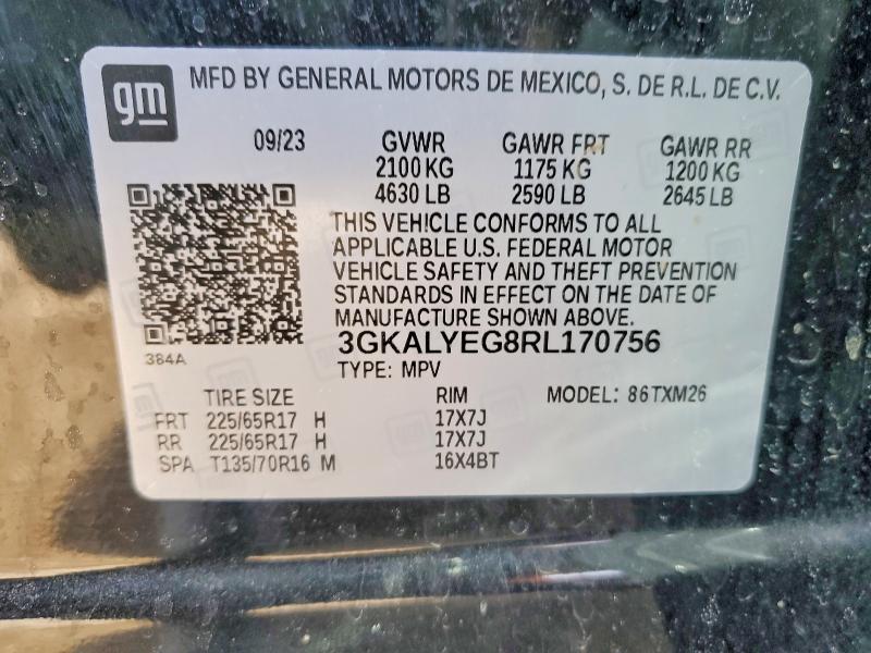2024 Gmc Terrain მანქანა იყიდება აუქციონზე, vin: 3GKALYEG8RL170756, აუქციონის ნომერი: 46955006