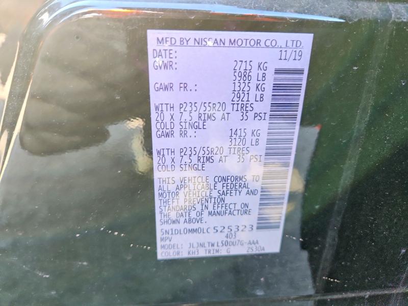 41977446 :رقم المزاد ، 5N1DL0MM0LC525323 vin ، 2020 Infiniti Qx60 مزاد بيع