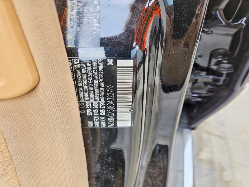 2003 Mercedes-benz S მანქანა იყიდება აუქციონზე, vin: WDBNG75J83A322782, აუქციონის ნომერი: 78600995