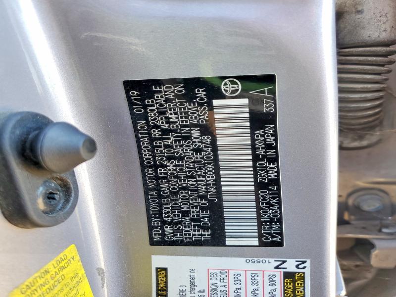 Aukcja sprzedaży 2019 Toyota C-hr, vin: JTNKHMBXXK1034748, numer aukcji: 45916686