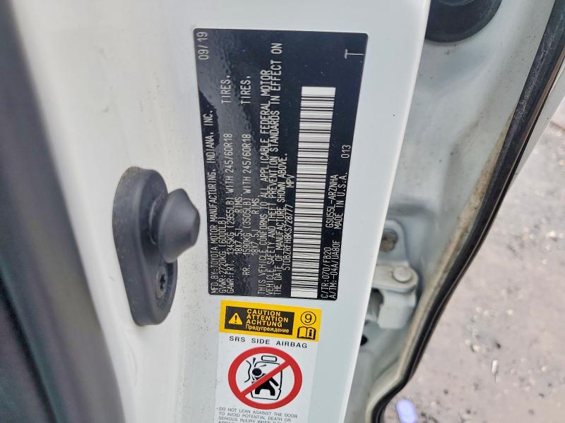 Продажа на аукционе авто 2019 Toyota Highlander, vin: 5TDBZRFH8KS728777, номер лота: 41645036