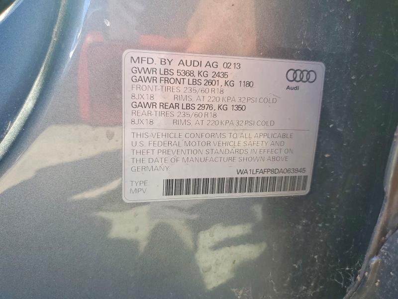 Aukcja sprzedaży 2013 Audi Q5, vin: WA1LFAFP8DA063945, numer aukcji: 46948656