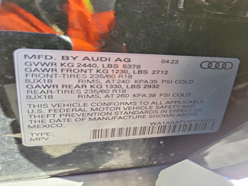 Продажа на аукционе авто 2023 Audi Q5, vin: WA1ABAFY4P2140093, номер лота: 79167135