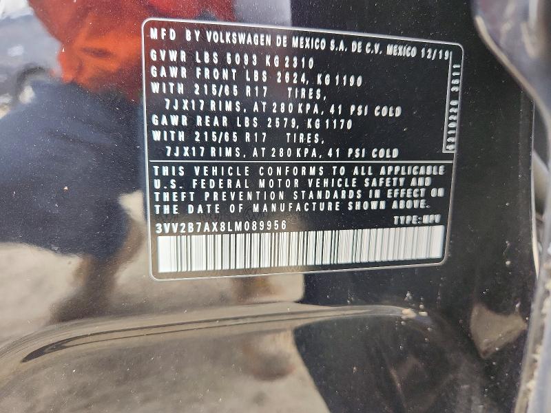 Продаж на аукціоні авто 2020 Volkswagen Tiguan, vin: 3VV2B7AX8LM089956, номер лоту: 47061796