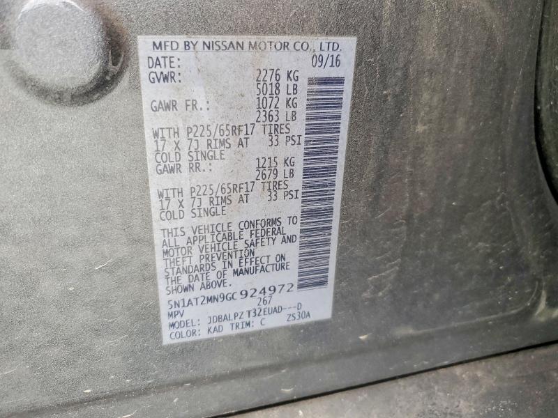 Продажа на аукционе авто 2016 Nissan Rogue, vin: 5N1AT2MN9GC924972, номер лота: 79567965