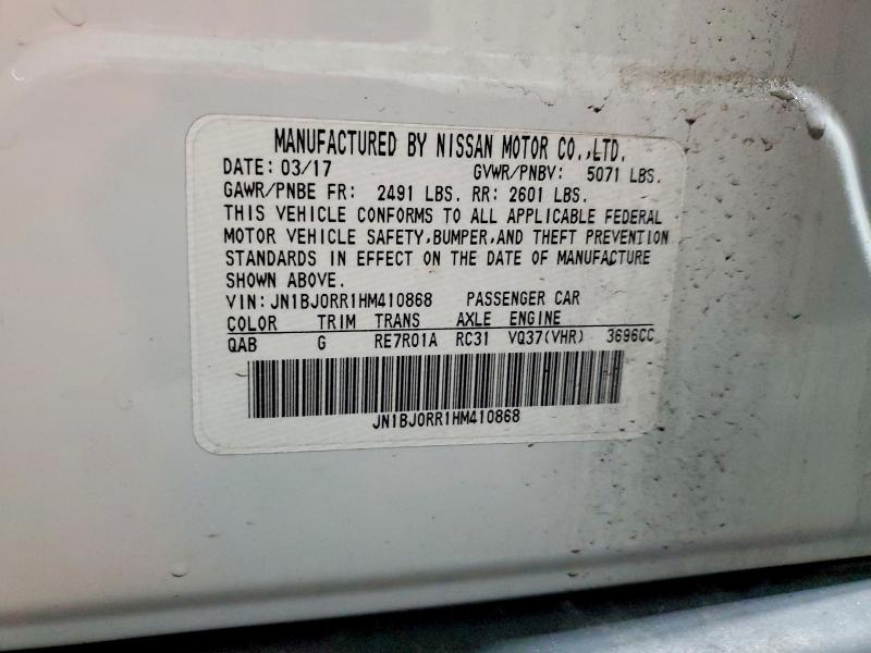 79794935 :رقم المزاد ، JN1BJ0RR1HM410868 vin ، 2017 Infiniti Qx50 مزاد بيع