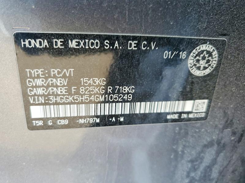 Aukcja sprzedaży 2016 Honda Fit, vin: 3HGGK5H54GM105249, numer aukcji: 46624636