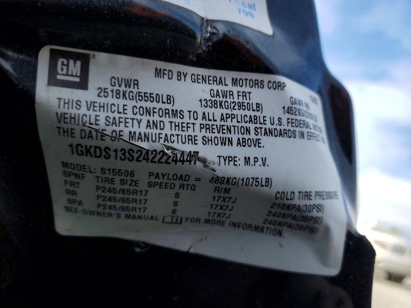 Продажа на аукционе авто 2004 Gmc Envoy, vin: 1GKDS13S242224447, номер лота: 47368656