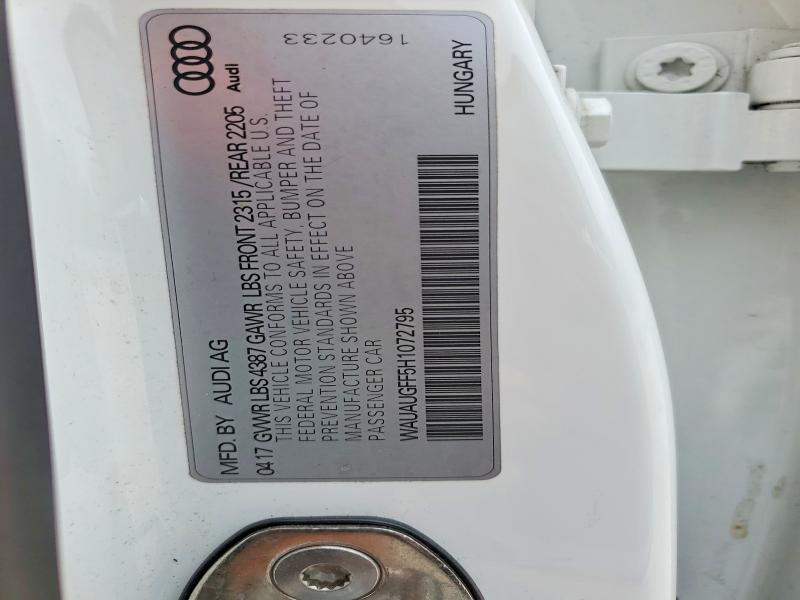 Продажа на аукционе авто 2017 Audi A3, vin: WAUAUGFF5H1072795, номер лота: 47829356