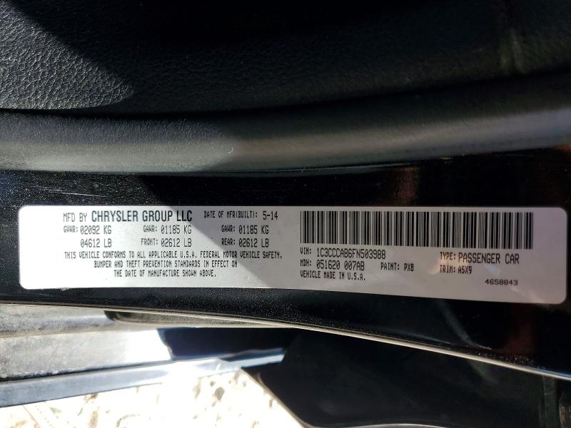 Aukcja sprzedaży 2015 Chrysler 200, vin: 1C3CCCAB6FN503988, numer aukcji: 42050526
