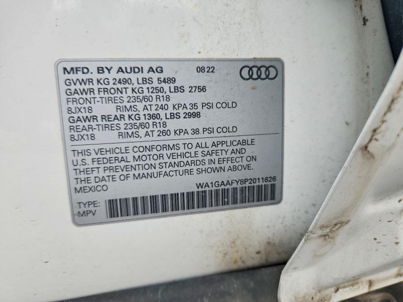 Aukcja sprzedaży 2023 Audi Q5, vin: WA1GAAFY8P2011626, numer aukcji: 41737286