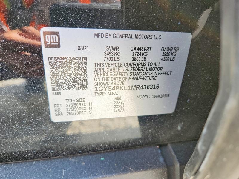 Продажа на аукционе авто 2021 Cadillac Escalade, vin: 1GYS4PKL1MR436316, номер лота: 46117696
