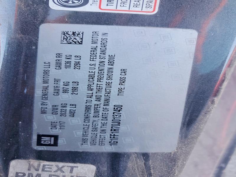 2018 Chevrolet Camaro მანქანა იყიდება აუქციონზე, vin: 1G1FF1R70J0137450, აუქციონის ნომერი: 46718736