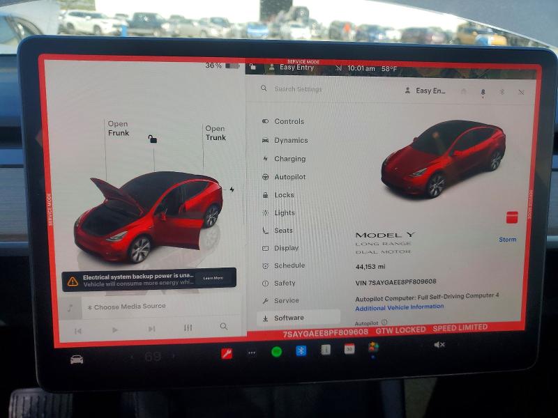 46293546 :رقم المزاد ، 7SAYGAEE8PF809608 vin ، 2023 Tesla Model Y مزاد بيع