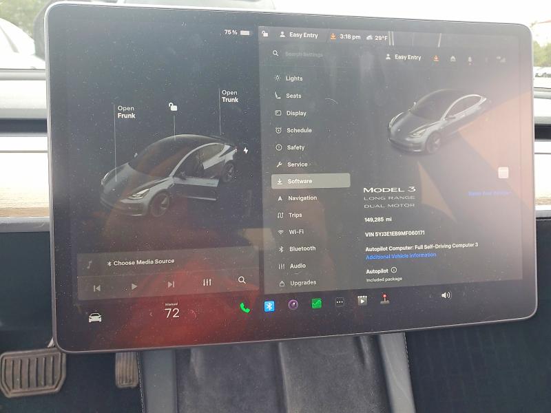 Aukcja sprzedaży 2021 Tesla Model 3, vin: 5YJ3E1EB9MF060171, numer aukcji: 78272245