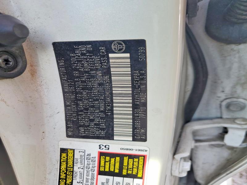 Продажа на аукционе авто 2021 Toyota Camry Hybrid, vin: 4T1K31AK0MU564506, номер лота: 41778876