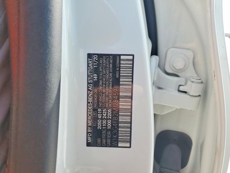 Продаж на аукціоні авто 2021 Mercedes-benz A, vin: W1K3G4FB2MJ284598, номер лоту: 48334516