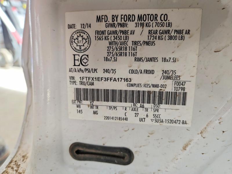 Aukcja sprzedaży 2015 Ford F150, vin: 1FTFX1EF3FFA17163, numer aukcji: 79121285