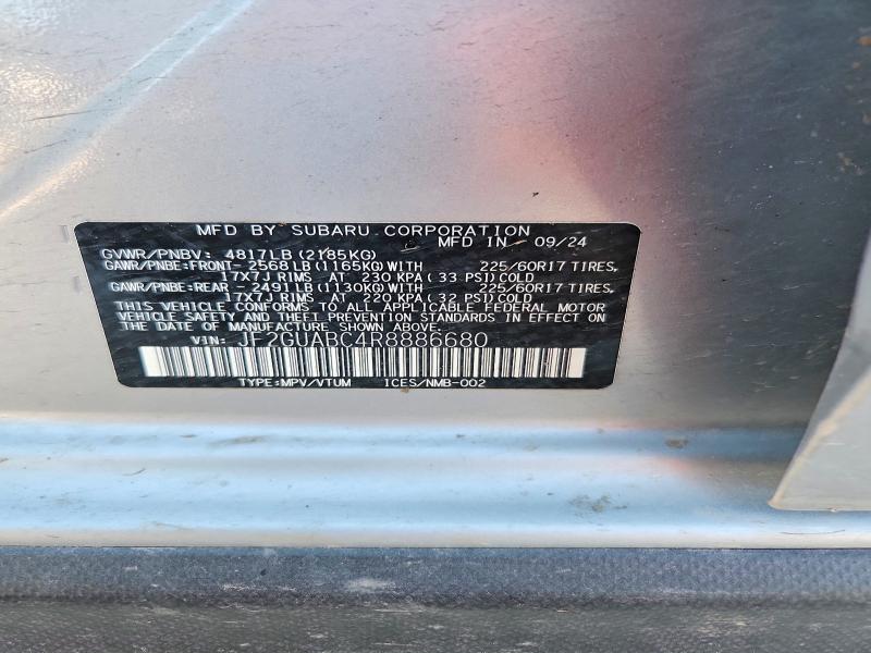 Продаж на аукціоні авто 2024 Subaru Crosstrek, vin: JF2GUABC4R8886680, номер лоту: 47204486