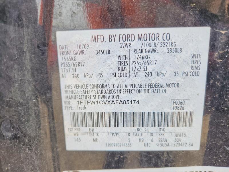 Продажа на аукционе авто 2010 Ford F150, vin: 1FTFW1CVXAFA85174, номер лота: 45756326