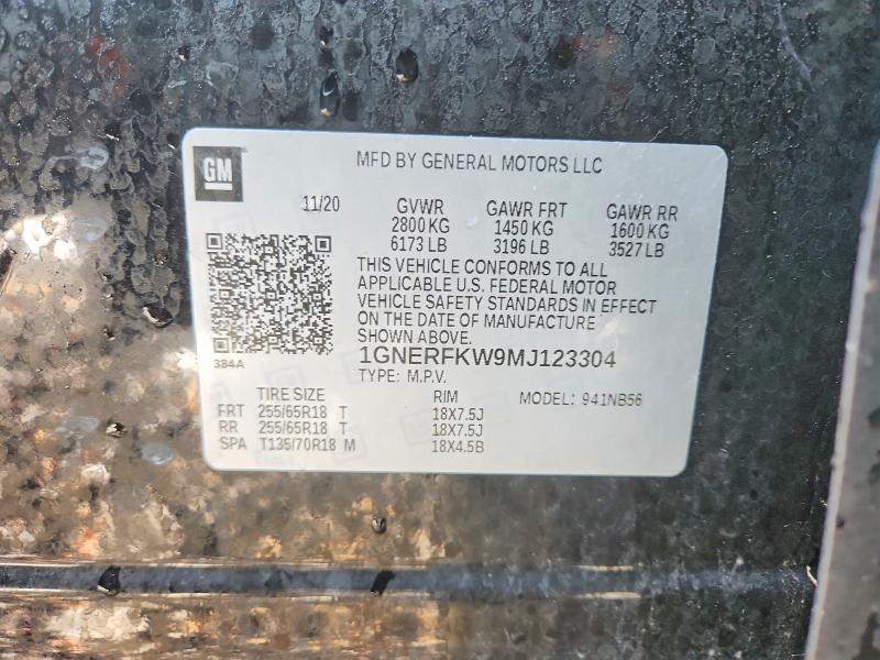 Aukcja sprzedaży 2021 Chevrolet Traverse, vin: 1GNERFKW9MJ123304, numer aukcji: 45486806