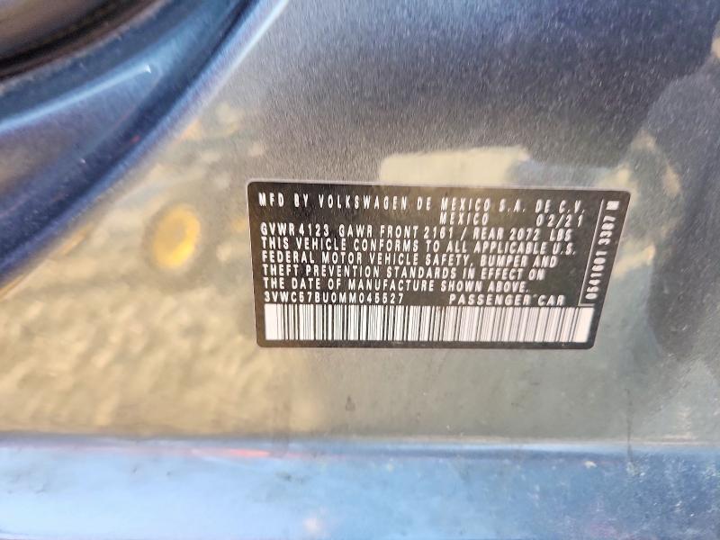 Продаж на аукціоні авто 2021 Volkswagen Jetta, vin: 3VWC57BU0MM045527, номер лоту: 47040426