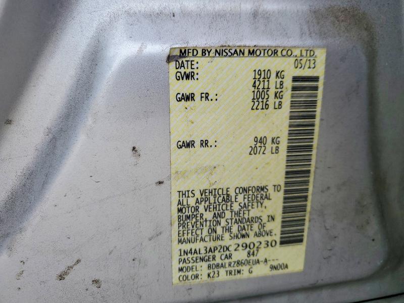 Продажа на аукционе авто 2013 Nissan Altima, vin: 1N4AL3AP2DC290230, номер лота: 46550676